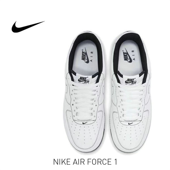 AF 1 Low 白黑 縫線2