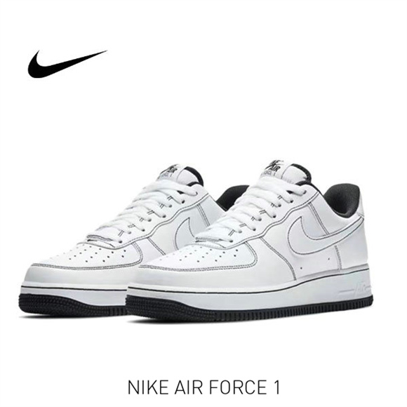 AF 1 Low 白黑 縫線1