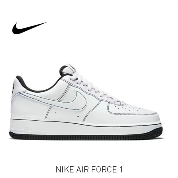 AF 1 Low 白黑 縫線3